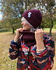 czapki damskie Czapka beanie z bawełny logo kolorowe Bordo 1