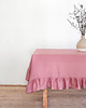 obrusy i serwetki Lniany obrus z falbanką DUSTY PINK 4