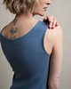 sukienki midi damskie Bawełniana prążkowana sukienka, CELINA DENIM BLUE 6
