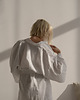 sukienki midi damskie Białe lniane kimono 5