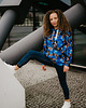bluza z kapturem damska Damska Bluza Expres Zamek DR.CROW Blue Leaves 3