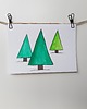 kartki scrapbooking Kartka Świąteczna Trzy Choinki, akwarela. 1