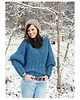 swetry damskie Niebieski sweter handmade moher z wełną 2
