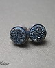 kolczyki wire wrapping brokatowe blue -sztyfty 2