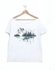 t-shirt damskie Księżyc las Biały Oversize 1