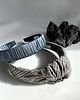 opaski do włosów Wełniana opaska supełkowa w kratkę Grey Check 4