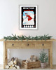 grafiki i ilustracje PLAKAT zimowy vintage,  Norwegia retro poster, narty ilustracja 4