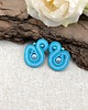 kolczyki soutache Largo niebieskie kolczyki sutasz sztyfty małe z perłami Preciosa 2