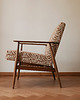fotele Fotel Lisek PRL, Orzech, Tkanina Safarii; Typ 300-190, Po renowacji, Vintage 3