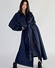płaszcze damskie Trencz maxi oversize denim dark blue 4