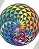 kolczyki drewniane 6684 kolorowe, niepowtarzalne, duże, dwustronne kolczyki; mandala 4
