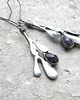 kolczyki wire wrapping Ametysty -  gałązki  -długie  kolczyki 1