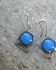 kolczyki wire wrapping Świetlisty niebieski  -  kwiaty   -  kolczyki 3