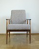 fotele Naturalna tkanina melnż Fotel Lisek PRL, Typ 300-190, Po renowacji, Vintage 2