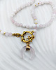 chokery Naszyjnik choker z różowym kwarcem lunula kobiecy symbol 2