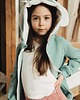 bluzy dla dziewczynki Bluza z kapturem z uszami słonia dla dziecka zielona 3