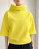 bluza bez kaptura damska Bluza golf rękaw do łokcia żółta 2