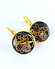 kolczyki pozłacane KOLCZYKI złote Małe Uszko Golden (Black) 2