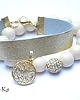 bransoletki z kamieni naturalnych Duo - Creme and gold 7