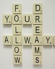 napisy dekoracyjne i tabliczki Kostki SCRABBLE 3D - ALWAYS FOLLOW YOUR DREAMS 2