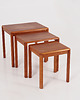 stoliki kawowe Komplet trzech stolików tekowych, duński design, lata 70, produkcja: Dania 2