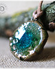 wisiory Szmaragdowy wisiorek ceramiczny SEAGLASS, naszyjnik z duszą 1