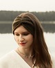 opaski do włosów Oliwkowa opaska zimowa twist z wełny merino 2