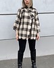marynarki damskie Kimono w kratę, żakiet jedwab, wełna. 3