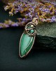 wisiory Wisiorek z zielonym agatem  wire wrapping 8