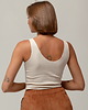 topy damskie Bawełniany, prążkowany top, NATURAL BEIGE 5