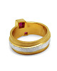 pierścionki złote Pierścionek Wstęga - pozłacany z rubinami 2