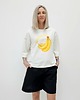 t-shirt damskie Bawełniana bluzka z bananami o luźnym kroju z rękawem 3/4 2