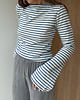 bluzki z długim rękawem damskie Longsleeve Sense blue stripes bawełna 3
