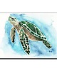 grafiki i ilustracje Akwarela ręcznie malowana "Żółw i złota rybka" zestaw  2szt 1