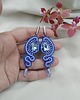kolczyki soutache Długie kolczyki sutasz na wesele, błękitne eleganckie kolczyki 1