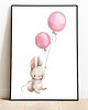 plakaty Plakaty Królik Różowy, Plakaty Na Ścianę Dla Dzieci 3 szt 2