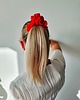 gumki do włosów Gumka jedwabna, scrunchie, frotka neonowa czerwień MAXI 4