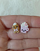 kolczyki z masy plastycznej Różowe świąteczne kolczyki pierniczek i kubek 3