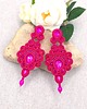kolczyki soutache Rossa kolczyki sutasz różowe wieczorowe długie z kryształkami 2