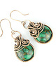 kolczyki wire wrapping Kolczyki wire wrapping z zielonymi agatami 4