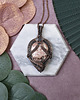 wisiory Miedziany wisiorek wire wrapping z agatem Crazy Lace #424 1
