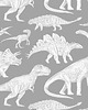 naklejki ścienne do pokoju dziecka TAPETA w rolce - DINO GREY 1