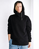 bluza z kapturem damska Czarna bluza oversize z kapturem i asymetrycznym dołem 1