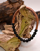 bransoletki - inne Bransoletka miedziana handmade z koralikami: turmalin 2