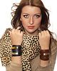 bransoletki skórzane Basic Black with Gold Bracelet 2