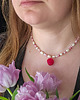 chokery Naszyjnik z koralikami i z truskawką 1