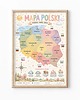 obrazy i plakaty do pokoju dziecięcego Plakat edukacyjny MAPA POLSKI dla dziewczynki 1