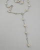 srebrne naszyjniki Długi srebrny naszyjnik z perłami 2w1 2