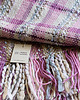 szale damskie Ręcznie tkany szalik artystyczny fiolet, róż i beż 1