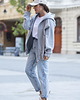 bluza z kapturem damska BLUZA ROZPINANA SZARA KANG00 guma 1